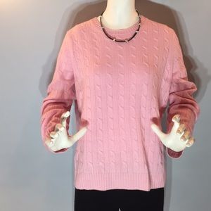 Brooks Brothers 💯% Cashmere cable knit crew neck